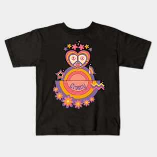 Groovy Retro Vintage Figure Kids T-Shirt